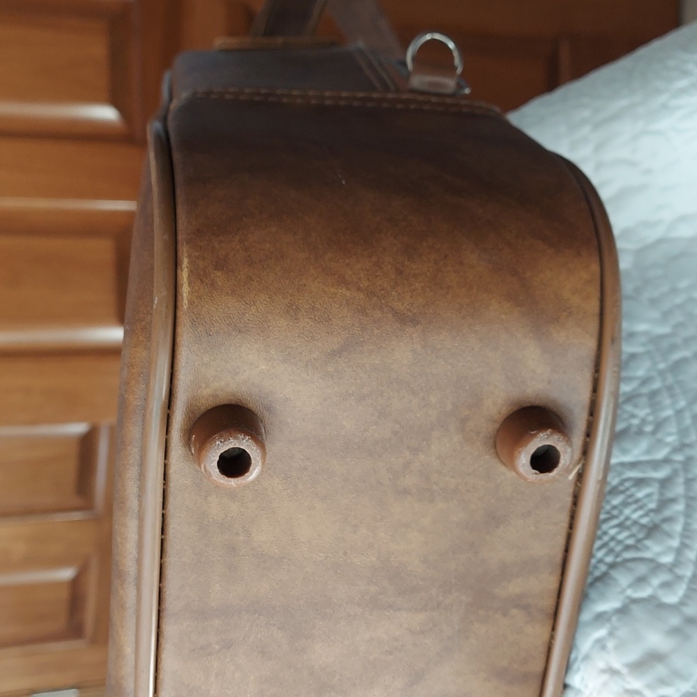 Amelia Earhart Tan Luggage Carry On Overnight Bag Travel Tote Suitcase, Vintage - Picture 4 of 14